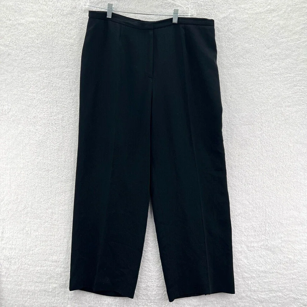 August Max Dress Pants Womens 4 Black‎ 36x27 Pleated Professional Work Suit Pant